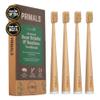 PRIMALS Boar Bristle & Bamboo Toothbrush (4-Pack) - Premium Boar Bristles - Fully Biodegradable - Plastic & Nylon Free - Quick Dry Design view 1
