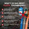 PRIMALS Boar Bristle & Bamboo Toothbrush (4-Pack) - Premium Boar Bristles - Fully Biodegradable - Plastic & Nylon Free - Quick Dry Design view 3