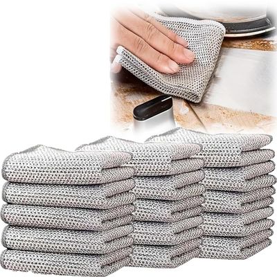 blmbaii Multipurpose Wire Dishwashing Rags for Wet and Dry, 2024 New Wire Miracle Cleaning Cloths Non Scratch Wire Dishcloth, Non-Scratch Wire Dishcloth for Dishes, Sinks (15 PCS)