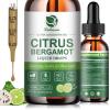 Citrus Bergamot + Soursop Liquid Drops with Garlic, Olive Leaf, Vitamin C D3, Black Pepper for Enhanced Absorption, Herbal Wellness Supplement for Cholesterol, Heart, Digestive & Immune, 2 Fl Oz view 1