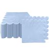 100 Pieces 2-ply Light Blue Napkin Disposable Scalloped Cocktail Napkins Beverage Napkins Dessert Napkins Paper Napkins for Wedding Birthday Party Paper Dinner Napkins Suitable for Party Supplies view 1