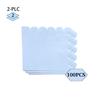 100 Pieces 2-ply Light Blue Napkin Disposable Scalloped Cocktail Napkins Beverage Napkins Dessert Napkins Paper Napkins for Wedding Birthday Party Paper Dinner Napkins Suitable for Party Supplies view 2