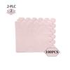 100 Pieces 2-ply Light Pink Napkin Disposable Scalloped Cocktail Napkins Beverage Napkins Dessert Napkins Paper Napkins for Wedding Birthday Party Paper Dinner Napkins Suitable for Party Supplies view 2