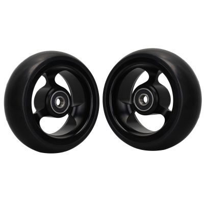 4 Inch Wheelchair Front Wheels, Solid PU Rollator Wheel, Wheelchair Casters, Transport Chair Replacement Parts (Color : Black, Size : 100mm(4"))