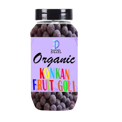 EDZZEL Organic Konkan Fruit Goli Traditional Premium Quality Hygienically Packed | Vegan | Gluten Friendly | NON-GMO | Indian Origin (Pack of 1) 250 Gm