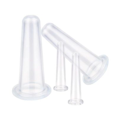 4Pcs Massage Cupping Set Silicone Mini Facial Cups Face Massager Helper Skin Care Neck Back Eyes Massaging Cup Safe to Use, Massage Tools (Transparent)