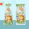 50PCS Safari Cellophane Treat Bags - Cute Jungle Animals Party Favor - Zoo Animals Print Gift Bags for Baby Shower, Wedding, Birthday - Jungle Themed Party Supplies view 2