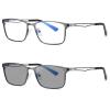 Transition Photochromic Bifocal Reading Glasses for Mens and Womens,Square Clear UV Protection Sunglasses Readers 0~+4 (gray, 3) view 1