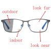 Transition Photochromic Bifocal Reading Glasses for Mens and Womens,Square Clear UV Protection Sunglasses Readers 0~+4 (gray, 3) view 2
