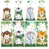 CSTYWC 50 Pcs Safari Animal Plastic Goody Treat Bags - Cellophane Gift Bags with Ribbons for Favors - Safari Jungle Theme Party Supplies for Birthday Party view 3