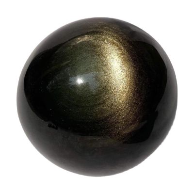 YEDECOR Gold Sheen Obsidian Crystal Ball Sphere with Stand - Natural Obsidian Sphere for Meditation, Healing, Witchcraft, Home Decorations, Prosperity Protection,50mm