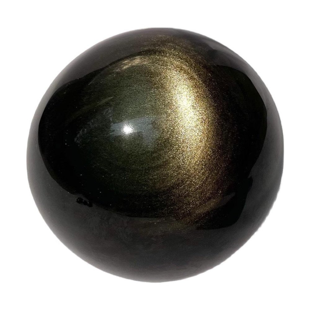 YEDECOR Gold Sheen Obsidian Crystal Ball Sphere with Stand - Natural Obsidian Sphere for Meditation, Healing, Witchcraft, Home Decorations, Prosperity Protection,50mm