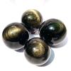 YEDECOR Gold Sheen Obsidian Crystal Ball Sphere with Stand - Natural Obsidian Sphere for Meditation, Healing, Witchcraft, Home Decorations, Prosperity Protection,50mm view 2