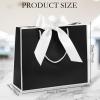 Silkfly Thank You Gift Bags with Handle 12x10x4'' Welcome Return Gifts Bag with Bow Ribbon for Wedding Bridesmaid Baby Shower Birthday Housewarming Employee Appreciation Day(Black and White,12 Pcs) view 2