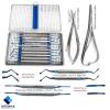 Advance Mauri Gum Tunneling Implant Instruments Sinus Lift Periosteal Elevators, Lucas Curettes, Forceps, Needle Holder Set view 2