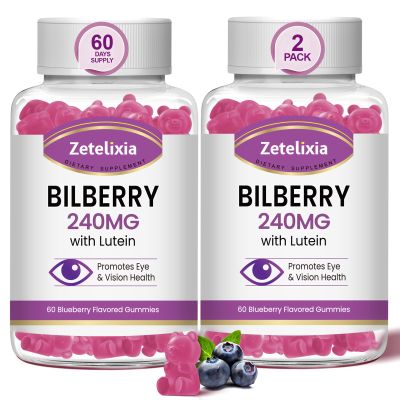 Zetelixia 2 Pack Lutein Gummmies Eye Health Supplement for Adults, Lutein & Zeaxanthin Supplements Eye Vitamins Gummies, Bilberry with Lutein for Promoting Eye & Vision - 120 Gummies