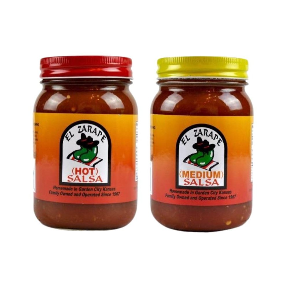 NineLife Basics El Zarape Salsa, 32oz - Pack of 2 (Hot & Medium)