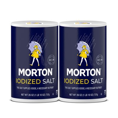 Morton Iodized Salt, All-Purpose, (26 oz), 2-Pack - All-Purpose, Perfect for Cooking & Table Use