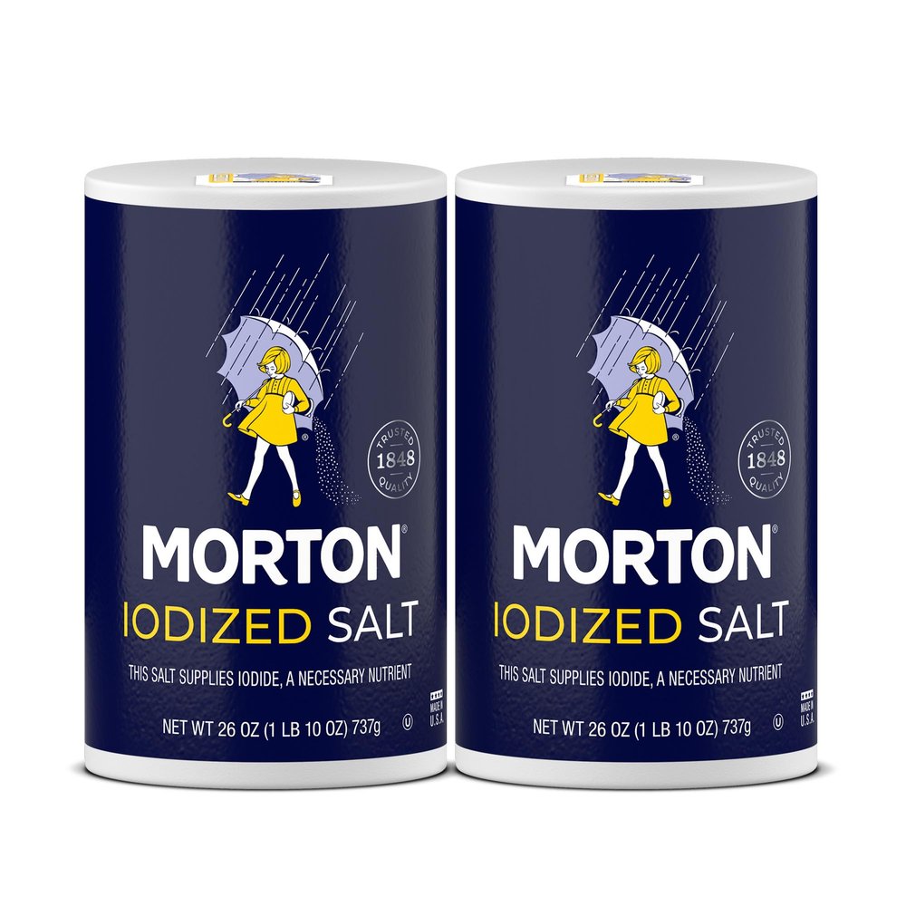 Morton Iodized Salt, All-Purpose, (26 oz), 2-Pack - All-Purpose, Perfect for Cooking & Table Use