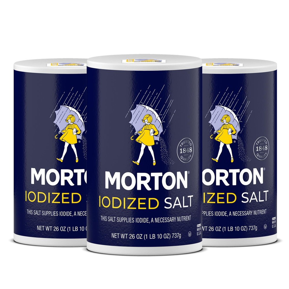 Morton Iodized Salt, All-Purpose, (26 oz), 3-Pack - All-Purpose, Ideal for Cooking & Table Use