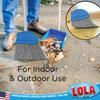 Angle Broom, 13" W Head, Large Style, Made w/Recycled Soda Bottle Bristles, & Aluminum, Includes Swivel Hang Cap for Storage -by LOLA, 1 Pack view 2