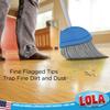 Angle Broom, 13" W Head, Large Style, Made w/Recycled Soda Bottle Bristles, & Aluminum, Includes Swivel Hang Cap for Storage -by LOLA, 1 Pack view 3