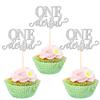 24 PCS Onederful Cupake Toppers Glitter First Birthday Miss Onederful Cupcake Picks Gender Reveal Cupcake Decorations for Baby Shower Kids 1st Birthday Party Cake Decorations Supplies Silver view 1
