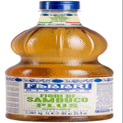 Fabbri Premium Flavoring Syrup, Elderflower, New Enhanced Flavor, All Natural, Made in Italy, 33.8 Ounce (1 Liter)