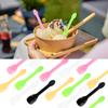 100PCS Tasting Spoons Ice Cream Dessert Taster Spoons Plastic Mini Spoons Disposable Dessert Spoons for Miniature Dessert Cups, Sampling, Small Catering Supplies, Tasting Party (Multi Color) view 2