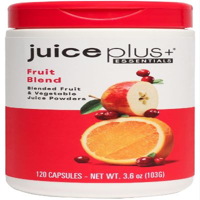 JuicePlus+ Fruit Blend: Plant-Based Whole Food Supplement with Apple, Peach, Cranberry, & More! - Vegan, Gluten-Free, Non-GMO, Kosher - Packed with Plant-Based Vitamins - 1 Bottle (60 Servings)
