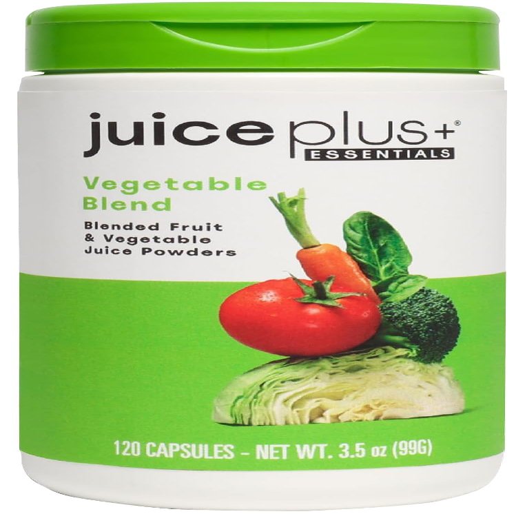 Juice Plus+ Vegetable Blend: with Broccoli, Parsley, Tomato & More - Plant-Based, Vegan, Gluten-Free, Non-GMO, Kosher - for Heart, Immune, Cognitive & Skin Health - 1 Bottle (60 Servings)