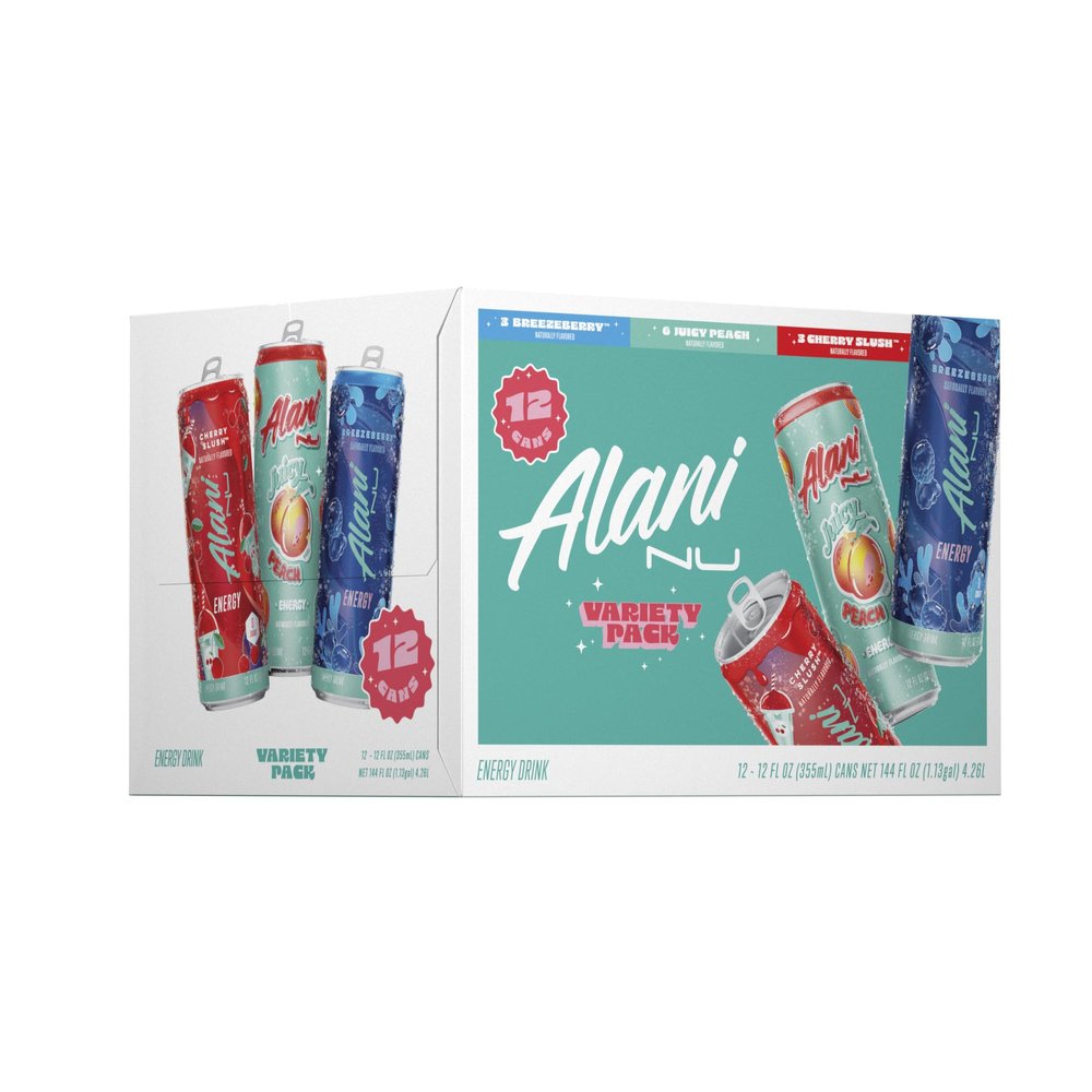 Alani Nu Variety Pack Sugar Free, Low Calorie Energy Drinks | 200mg Caffeine | Biotin, B Vitamins | Zero Sugar | 15 Calories or Less | 12 Fl Oz Cans | 12 Pack