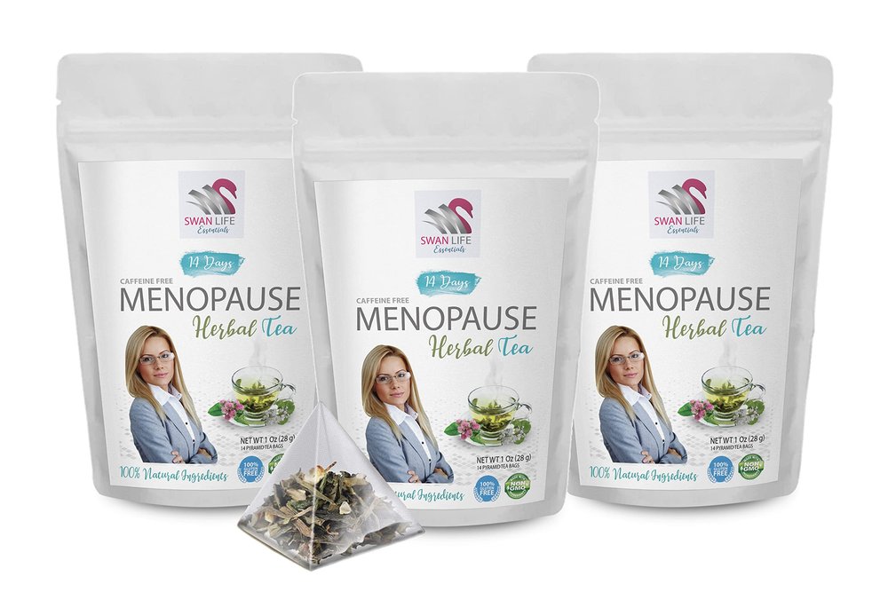 menopause tea with red clover - menopause relief for women - MENOPAUSE HERBAL TEA 42 DAYS - menstrual cramps tea, night sweats relief tea for women, menopause tea with licorice root, ginko leaf tea