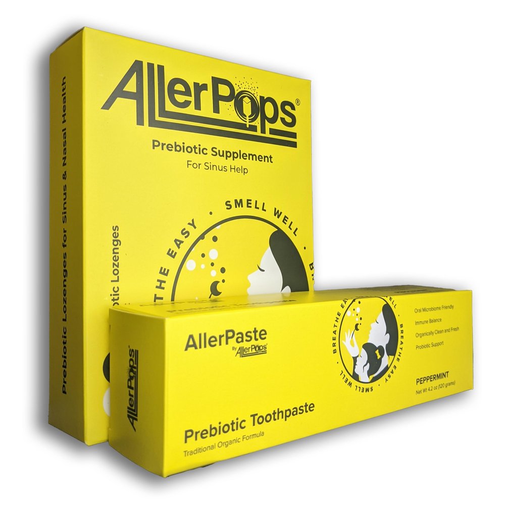 AllerPops Starter Kit: Perfect Combination for Quick Relief and Sustained Satisfaction - 12 Gummy Lozenges and AllerPaste Prebiotic Toothpaste - Long-Lasting Nasal/Sinus Health