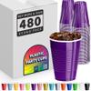 DecorRack 480 Party Cups 12 oz Disposable Plastic Cups for Birthday Party Bachelorette Camping Indoor Outdoor Events Beverage Drinking Cups (Purple, 480) view 1