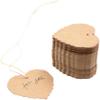 100 Pcs Brown Heart Shape Kraft Paper Gift Tags Price Tags Crafts Hang Tags Label Tags with Gift Wrapping Supplies view 1
