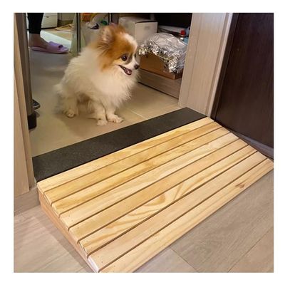 Wooden Threshold Ramps for Doorways, 2.8"-7.9" Rise Wheelchair Ramps for Home Entry Outdoor Steps Kerb Ramps, Assisted Uphill aisle for Car Motorcycle Curb Ramp ( Color : Wood , Size : 19.7*15.3*5.9in