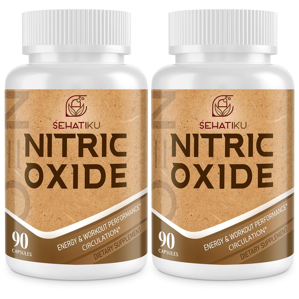 SehatiKu Nitric Oxide Supplement, Nitric Oxide Booster & 6-in-1 Phytonutrient Blend for Heart, Flow, Immune - 90 Capsules (2 Bottle)