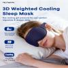 3D Cooling Gel 6oz Weighted Eye Mask for Sleeping & Screen Fatigue Relief, Ice Cold Compress Sleep Mask for Migraines, Headaches & Eye Strain, 100% Blocking Contour Eye Mask for Better Rest, Blue view 2