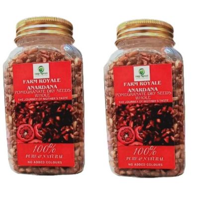 Farm Royale Anardana/Pomegranate Dried Beej Whole -1+1 Combo||(200gm & 200gm)||100% Pure and Natural||Shudh||Handpicked Material||Export quality