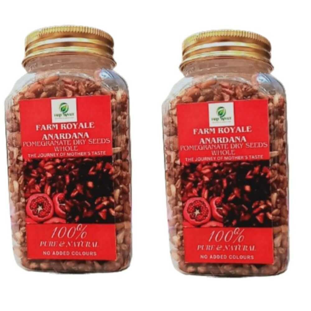 Farm Royale Anardana/Pomegranate Dried Beej Whole -1+1 Combo||(200gm & 200gm)||100% Pure and Natural||Shudh||Handpicked Material||Export quality