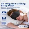 3D Weighted Cooling Gel Eye Mask  6oz Weighted Eye Mask for Sleeping, 100% Blackout Gentle Pressure Sleep Mask, Ice Cold Gel, Migraine & Headache Relief, Eye Care, Eye Cover Blindfold for Women Men view 2