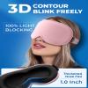 3D Blackout Cooling Gel Eye Mask: 6oz Weighted Cold Compress, Deep Relaxation & Meditation Mask for Women, Nurse Night Shift Recovery, Headache & Stress Cooling Comfort, Gift Ready, Pink view 2