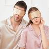 100% Mulberry Silk Sleep Mask for Women/Men Airplane Travel, Pure 22 Momme Silk Eye Mask Blackout for Sleeping, Ajustable, Luxury, Anti Wrinkle, Anti Aging Silk Blindfold, Made in USA (Champagne) view 2