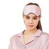 100% Mulberry Silk Sleep Mask for Women/Men Airplane Travel, Pure 22 Momme Silk Eye Mask Blackout for Sleeping, Ajustable, Luxury, Anti Wrinkle, Anti Aging Silk Blindfold, Made in USA (Pink) view 1