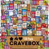 CRAVEBOX Snack Box (130 Count) Valentines Variety Pack Care Package Gift Basket Adult Kid Guy Girl Women Men Birthday College Student Office College Back to School view 1