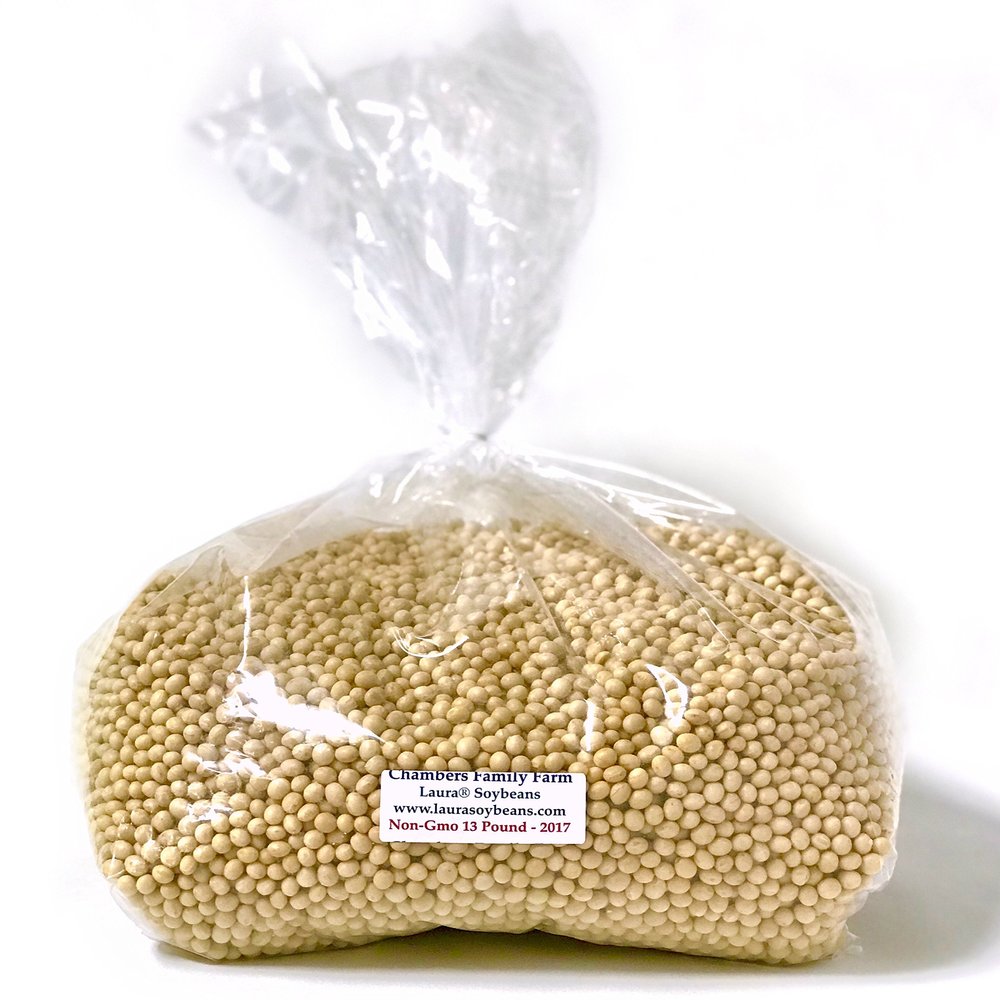 12 lbs Laura Soy beans, new crop and Non-GMO - directly from the Chambers Family Farm in Iowa. Makes best Soy Milk, Tofu, or Tempeh (12, Pounds)