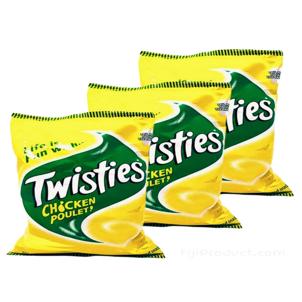 Twisties Poulet Chicken Flavor Snacks (Pack Of 3 x 250g Ea) Unique Chicken Flavored ... Twisties