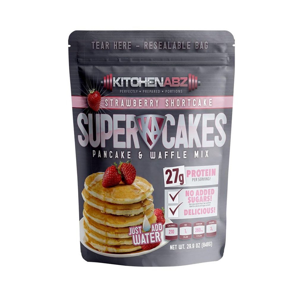 Strawberry Shortcake Super Cakes, High Protein Pancake Mix, Healthy Protein Pancakes for a Nutritious Breakfast, High Protein Breakfast Pancake Mix - 29 Oz