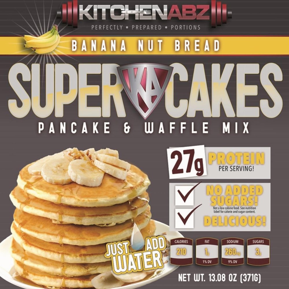 Banana Nut Bread Super Cakes, High Protein Pancake Mix, Healthy Protein Pancakes for a Nutritious Breakfast, High Protein Breakfast Pancake Mix - 13.08 Oz